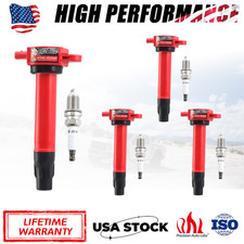 4 Ignition Coils + 4 Spark Plugs For Dodge Caliber Avenger Jeep Compass UF557