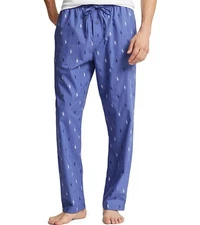 Polo Ralph Lauren Men’s Allover Pony Print Lounge Pajama Pants - Blue - Small