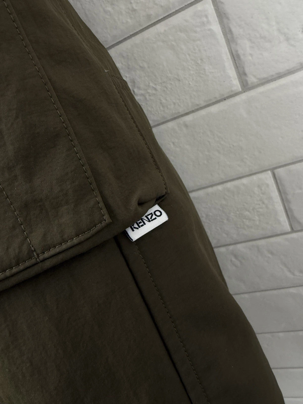 Kenzo piumino d'anatra giacca bomber con pelliccia zip intera verde donna taglia M