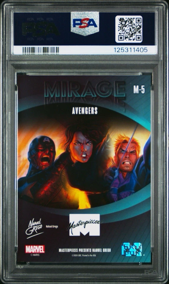 2024 Marvel Masterpieces Nahuel Grego Mirage #M-5 Avengers Captain America PSA 9 - Image 2 of 2