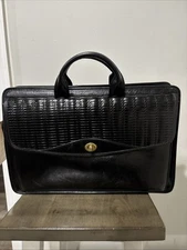 Travel Tuscany Collection Jack George Black Woven Laptop Briefcase