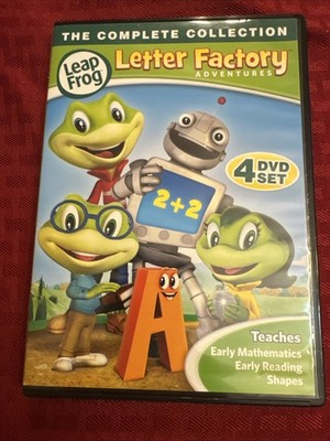 Leapfrog Letter Factory Adventures Math Reading Shapes 4 disc DVD Set in Case