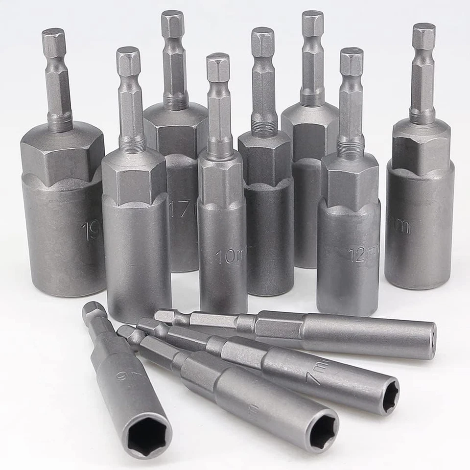 12 Pcs Deep Socket Set 6-19Mm Hexagon Nut Setter Driver Drill Bits Set, 1/4 H... - Image 2 of 4