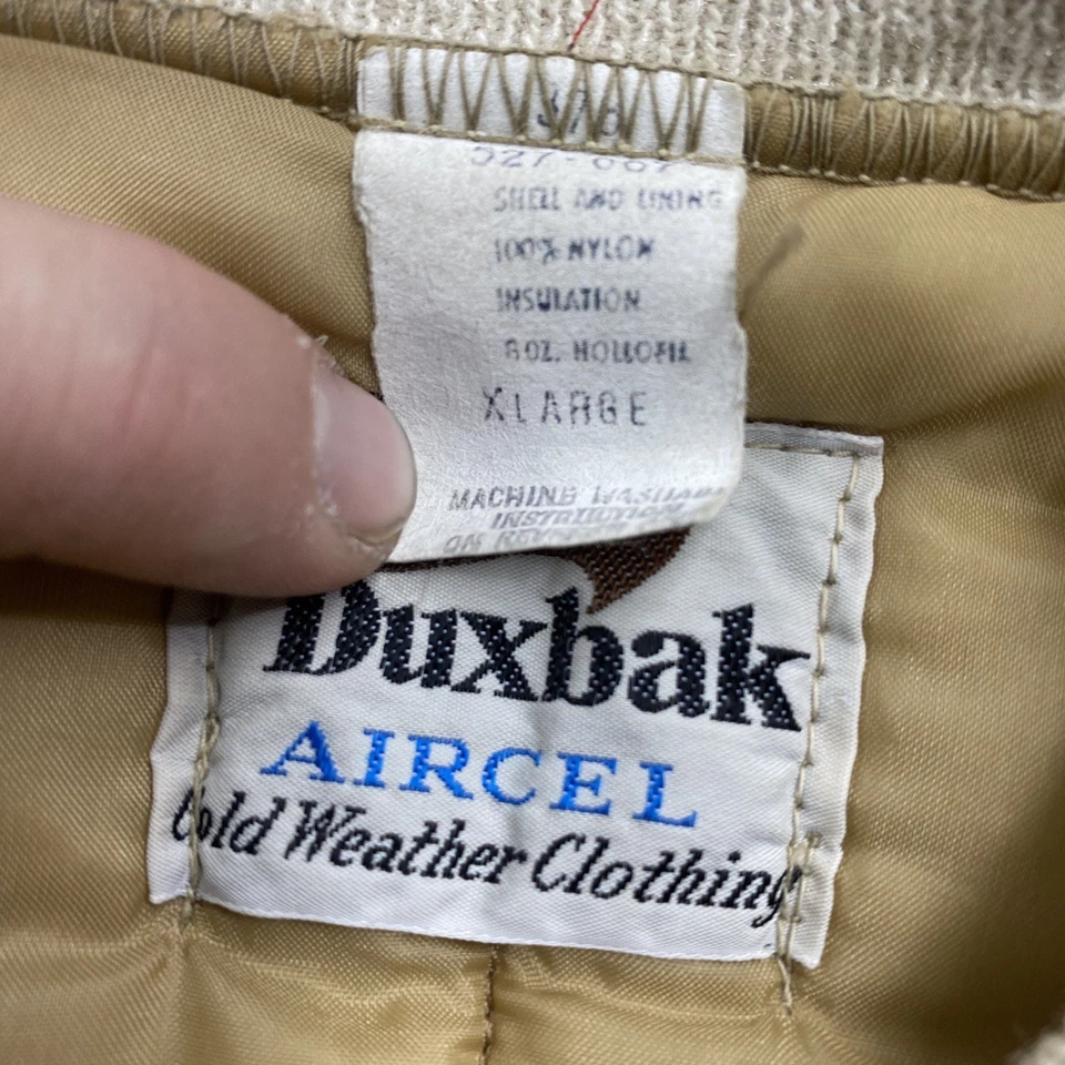 Vintage DUXBAK Puffer Set Mens L Beige 80S Aircel Quilted Jacket And Pants USA - Image 4 of 4