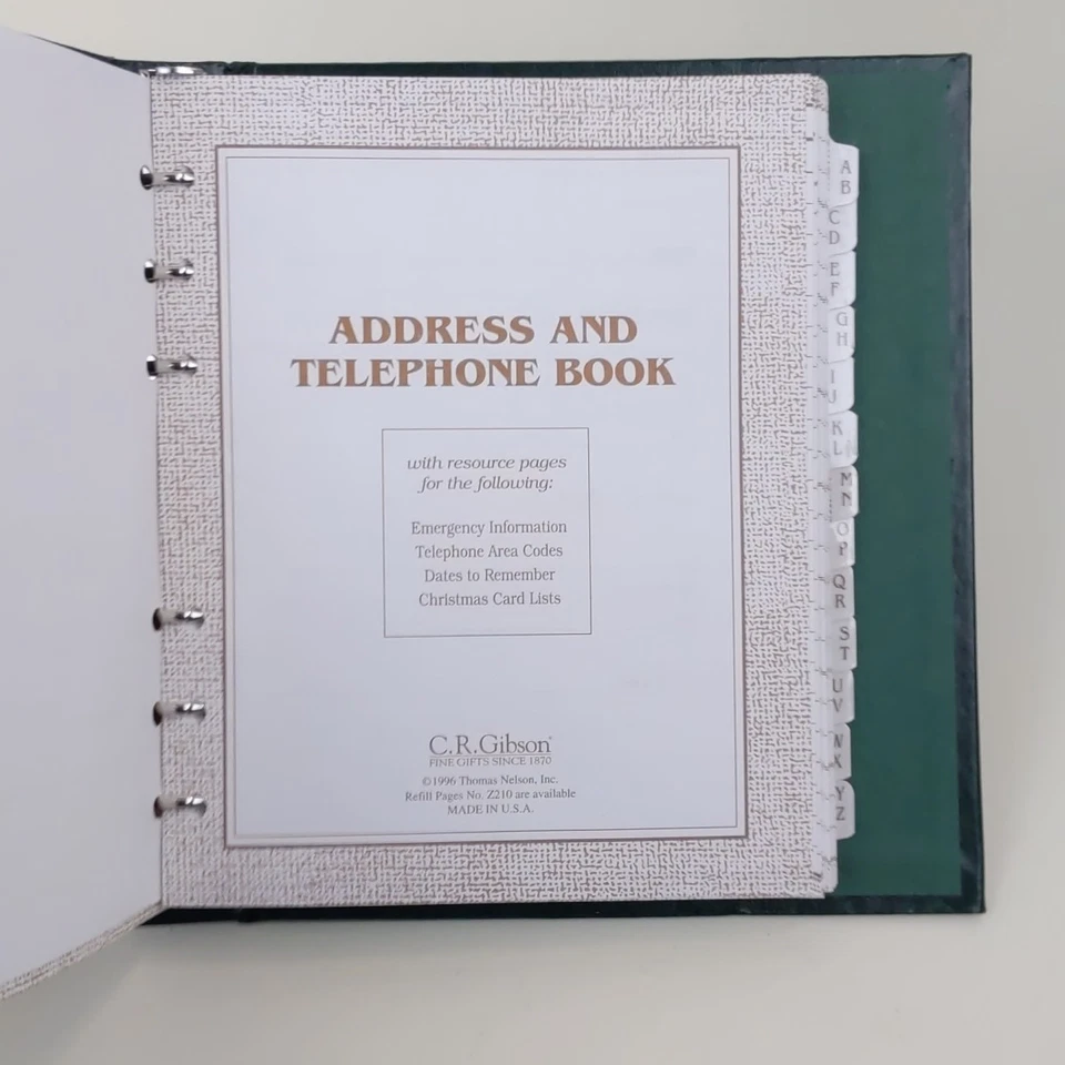 C.R. Gibson Address Telephone Book Trout Fish Design Leather Binder Made USA 90s - Image 3 of 4