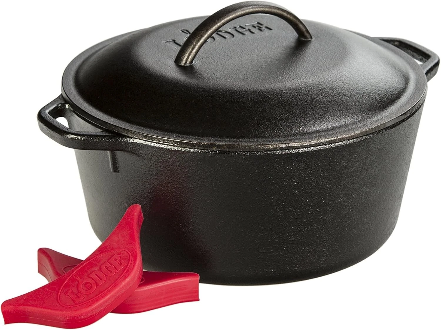 Lodge 5 Qt Cast Iron Dutch Oven w Lid Pre-Seasoned Oven Safe Handle Covers
Opens in a new window or