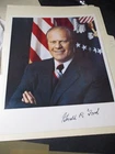President Gerald R. Ford signed Photo  next to an American Flag U1 PA