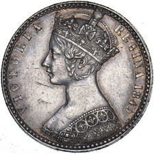 1849 Godless Florin - Victoria British Silver Coin - Very Nice