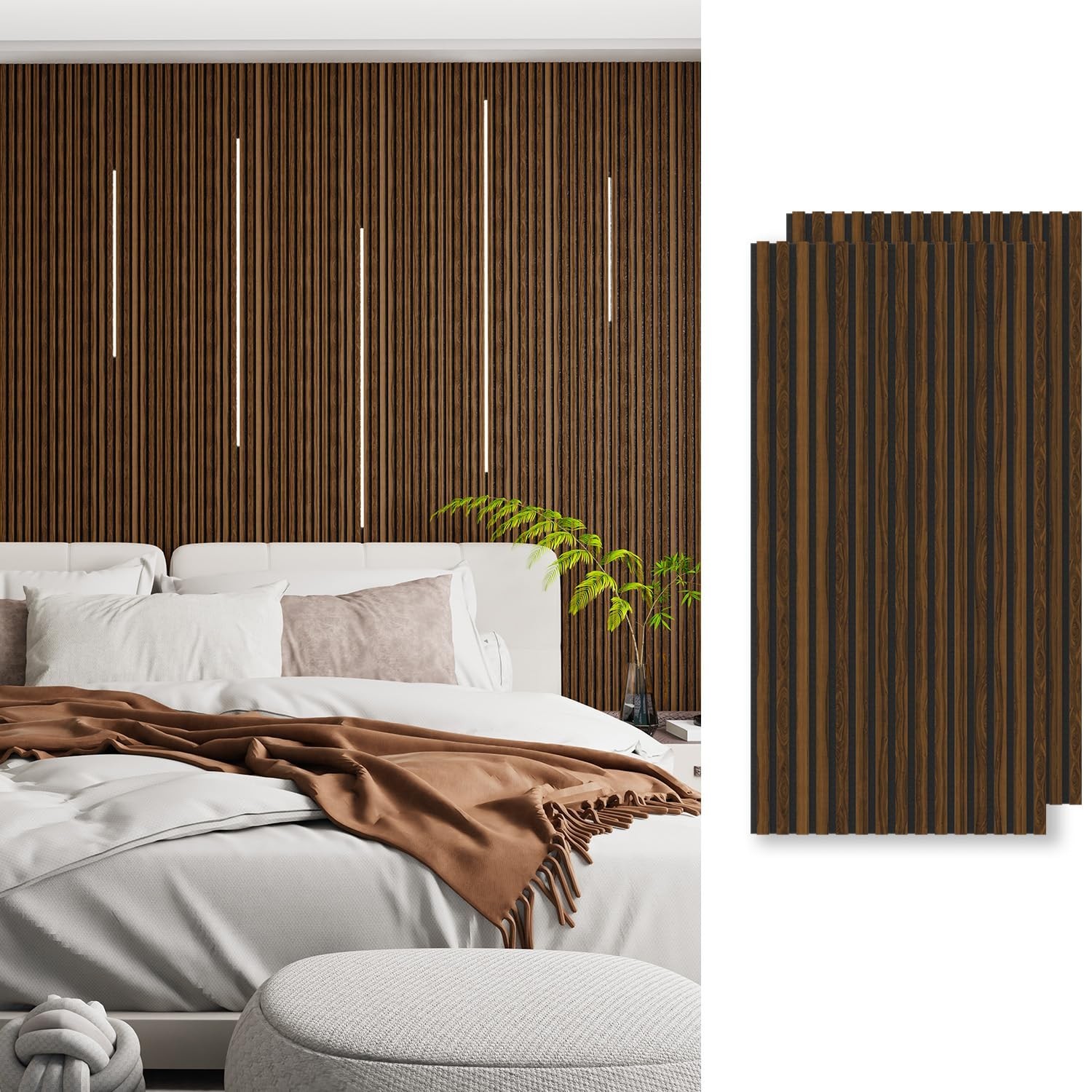 Wood Wall Panels, 2-Pack 48’’ × 24’’ Accent Wall Pa