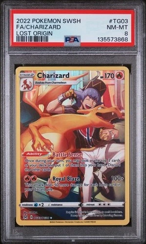 PSA 8 - 2022 Pokemon Lost Origin Charizard #TG03 - Full Art