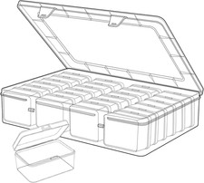 25Pcs Small Bead Organizer Box, Clear Rectangles Bead Storage Containers with Li