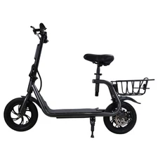 Electric Scooter for Adults 350W Motor Folding 12" E Scooter with Seat Basket 