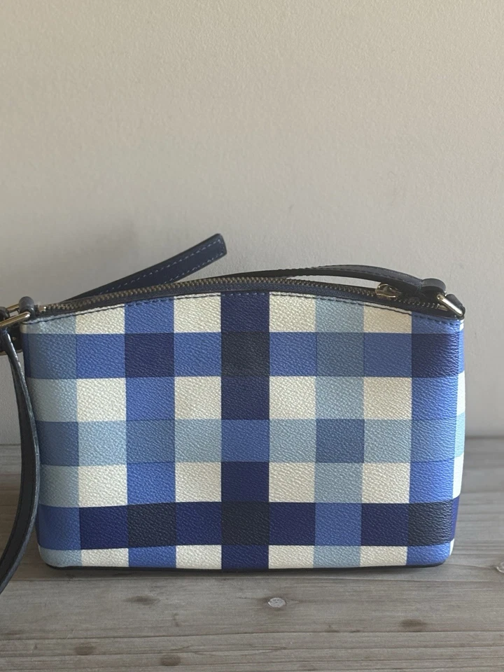 Kate Spade Bag Blue Checkered Gingham Grove Street Millie Crossbody  - Image 3 of 4