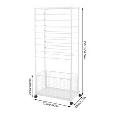 16 Tier White Double Sided Ribbon Organizer Large Capacity Ribbon Storage Holder