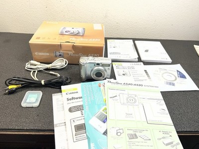 Canon PowerShot A530 5.0MP Digital Camera - Silver With SD Card TESTED WORKS!!!!