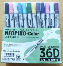 DELETER Neopiko-Color Dual Tipped Alcohol Markers APPLICATION 36 Colors Set 36D