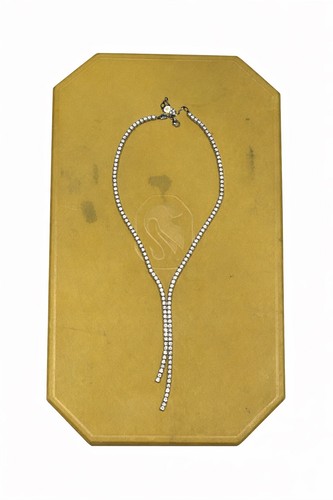 Swarovski Crystal Y Necklace Silver Drop - Authentic - MSRP $500 