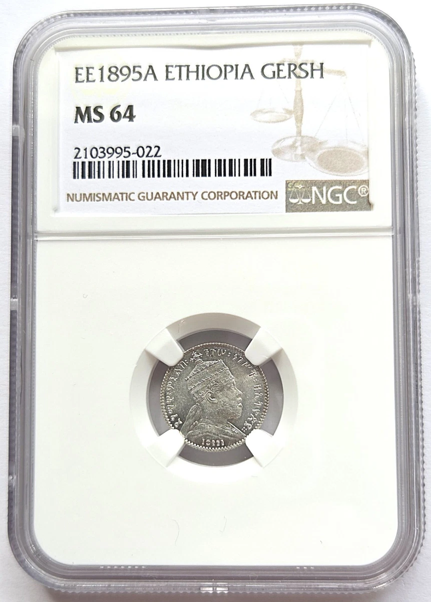 1895年 エチオピア　ゲルシュ 銀貨 PCGS MS64+ 1895 Year Ethiopia Coins for sale | eBay