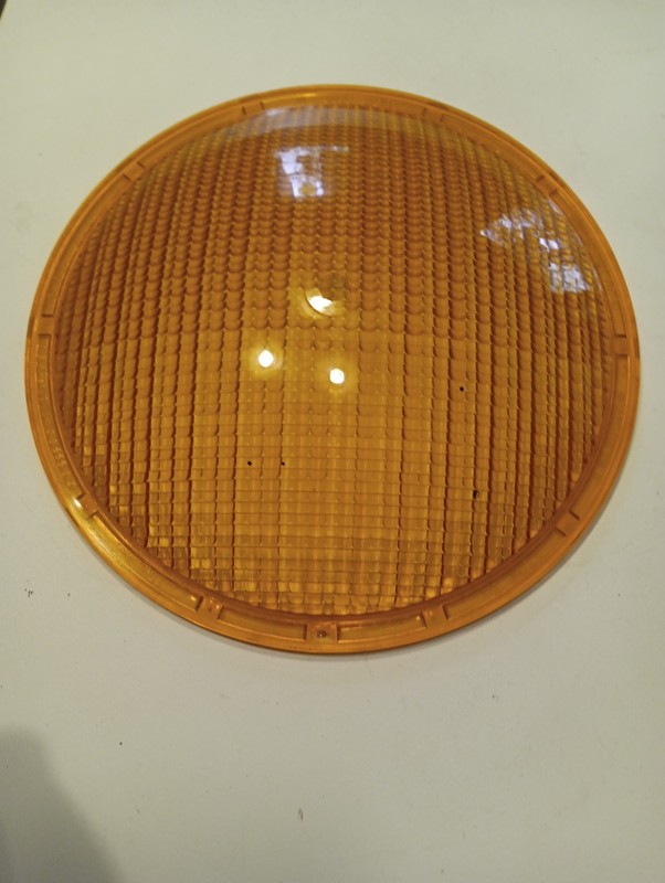Vintage General Signals, 12 Inch, Yellow/Amber, Plastic Traffic Light Lens 