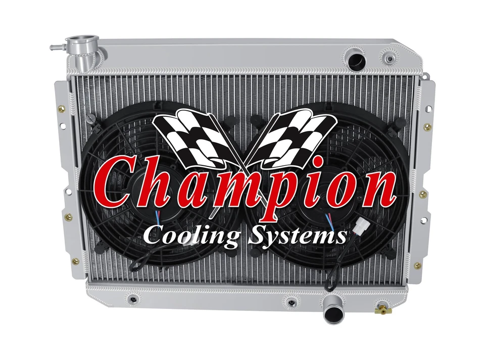 ER Champion 3 Row Radiator, 12" Fans for 1981 - 1990 Toyota Land Cruiser LS Swap Foto 3 de 4