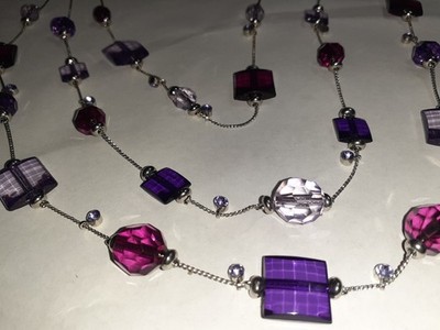 Chic Purple Multi-Strand Station Necklace | Layered Beaded Statement Piece