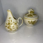 MCM Red Wing Damask Stoneware Creamer and Sugar Vintage Set