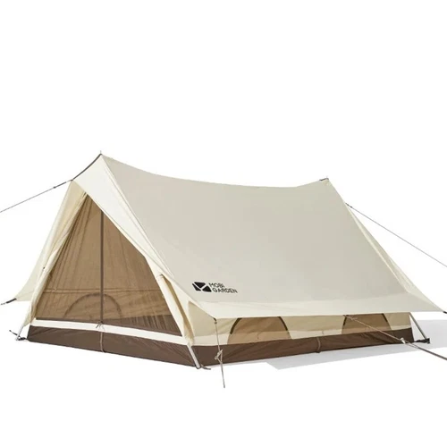 Ridge A Frame Tent Shape White Cotton Green Camping Family 2 Man Two Person Car