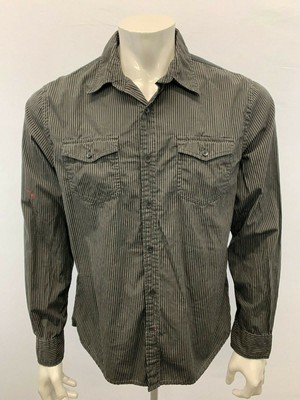 guess striped button up