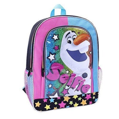 Frozen Olaf Selfie Pink and Blue Large Unleash your Power backpack