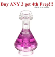 ☀️LEGO Minifigure, Utensil Bottle, Erlenmeyer Flask with Molded Trans-Dark Pink