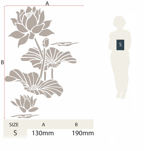 Elegant Lotus Flower Stencil Paint Wall Furniture Reusable Crafts FL181 - Picture 8 of 13
