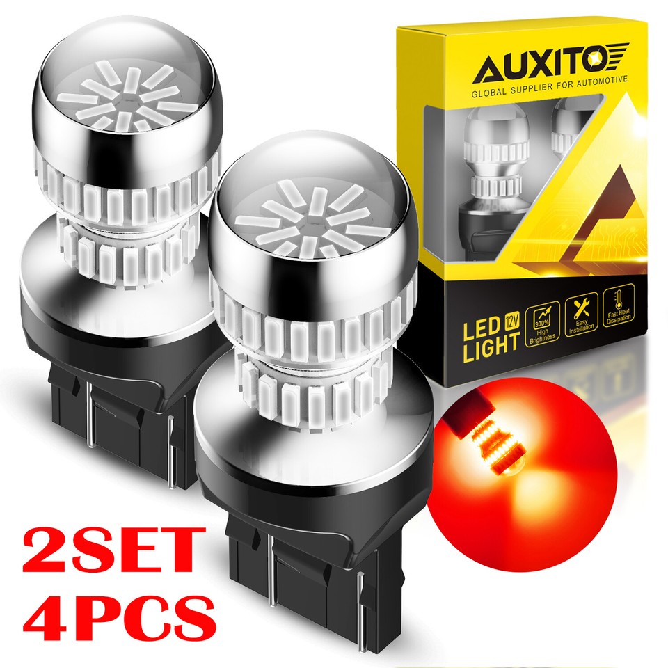 2x 7440/7443 Red LED Strobe Flashing Brake Tail Light Bulbs – Fits Honda, CANbus, 6000K