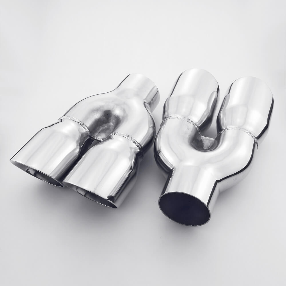 Vibrant 2.5in ID Dual 3.5in OD Round SS Exhaust Tip (Single Wall Angle Cut)
