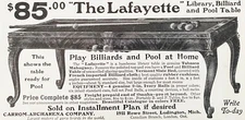 Carrom-Archarena Co THE LAFAYETTE Billiards&Pool Table $85 Antique 1903 Print Ad