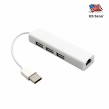 USB to LAN Network Ethernet RJ45 with 3 Port USB 2.0 HUB Adapter Cable