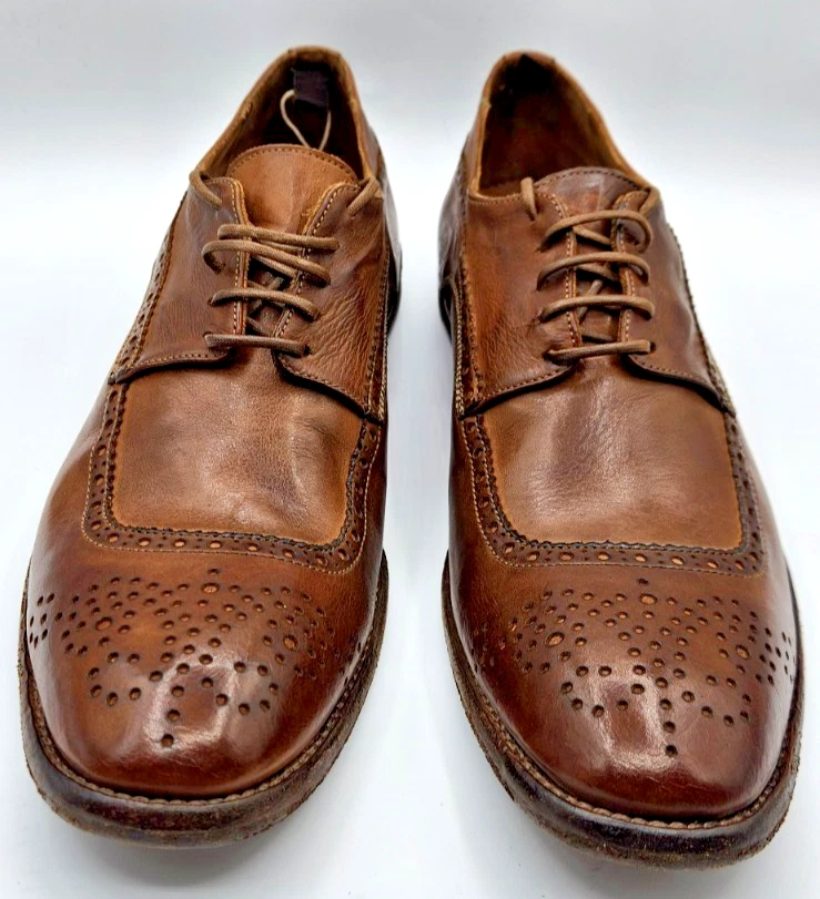 RARA scarpe Oxford Alexander McQueen da uomo in pelle marrone con lacci EU42 5 US9 5