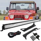 For Jeep Wrangler TJ 1997-2006 52" 700W LED Light Bar + Mount Bracket Combo Kit