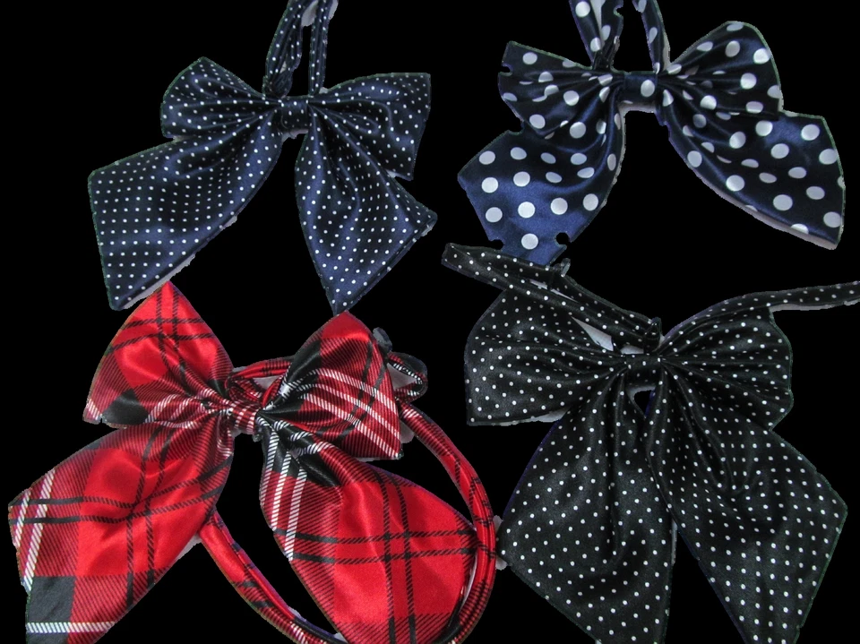 LADIES FASHION SATIN STYLE BOW NECK TIE CRAVAT 15+ COLOURS PARTY FANCY DRESS UK - Image 3 of 3