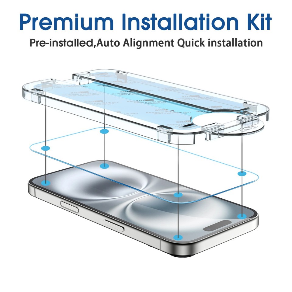 AmFilm (2 Piezas) Compatible Con IPhone 16 6.1 Pulgadas Protector De Pantalla, Mica Cristal - Foto 8