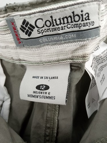 Columbia Vertex Shorts Women's size 12 Gray shorts hiking fishing 100%Cotton - Picture 2 of 8