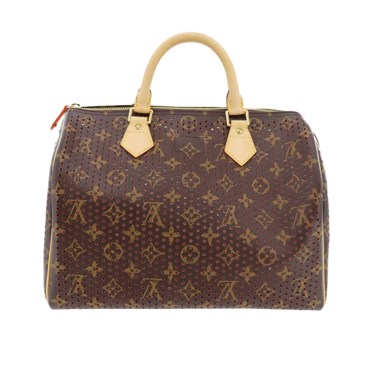 LOUIS VUITTON LV Perfo Speedy 30 Used Handbag Monogram Leather M95182  #BY837 S