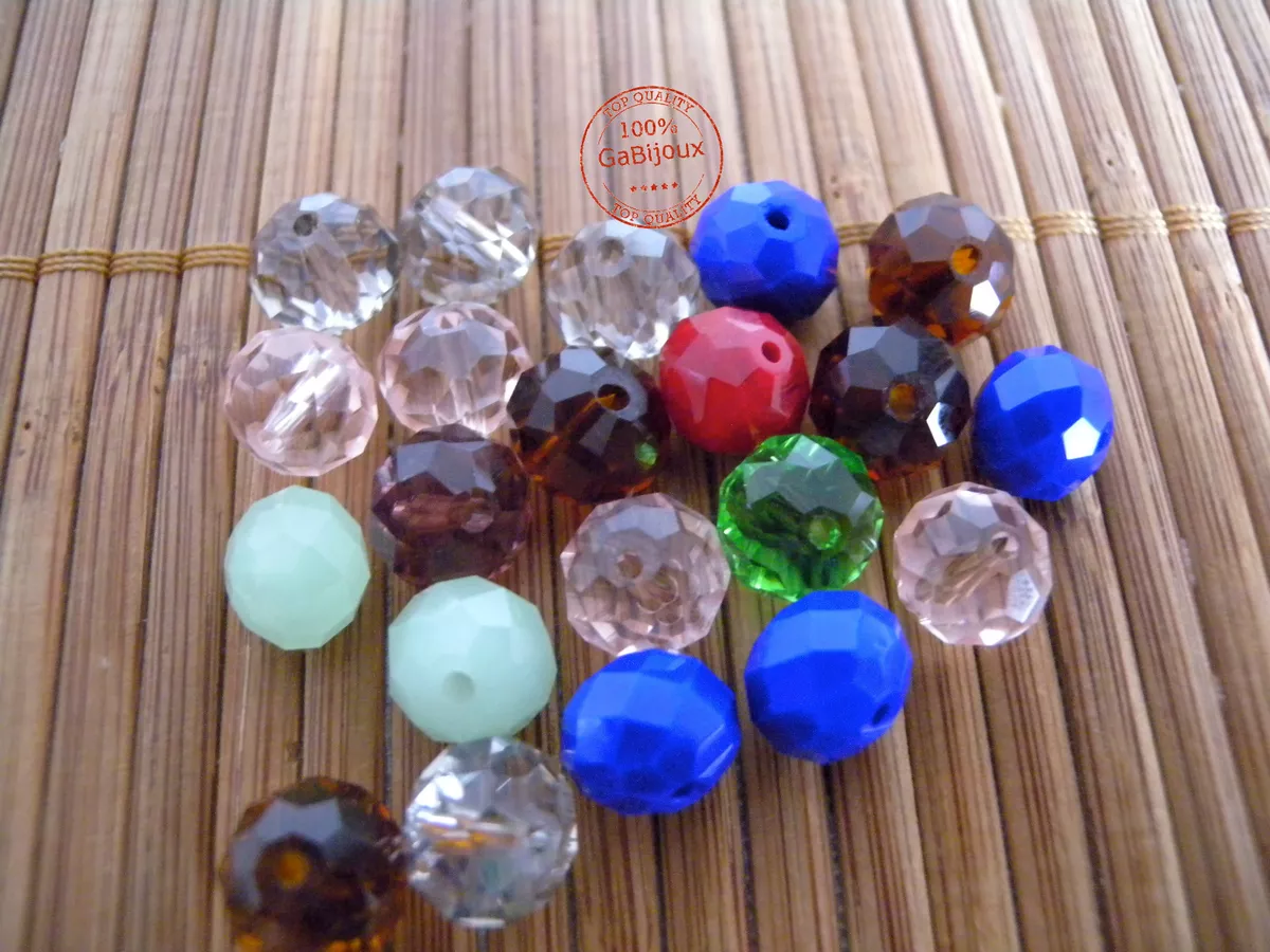 Perline Mezzi Cristalli Colori Mix Palline Misti per Collane Bigiotteria  10x8mm