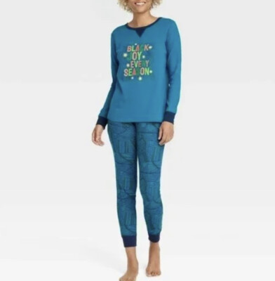 Women s Wondershop  Black Joy Every Season  2pc Sleep Set Blue Size 2X NWT