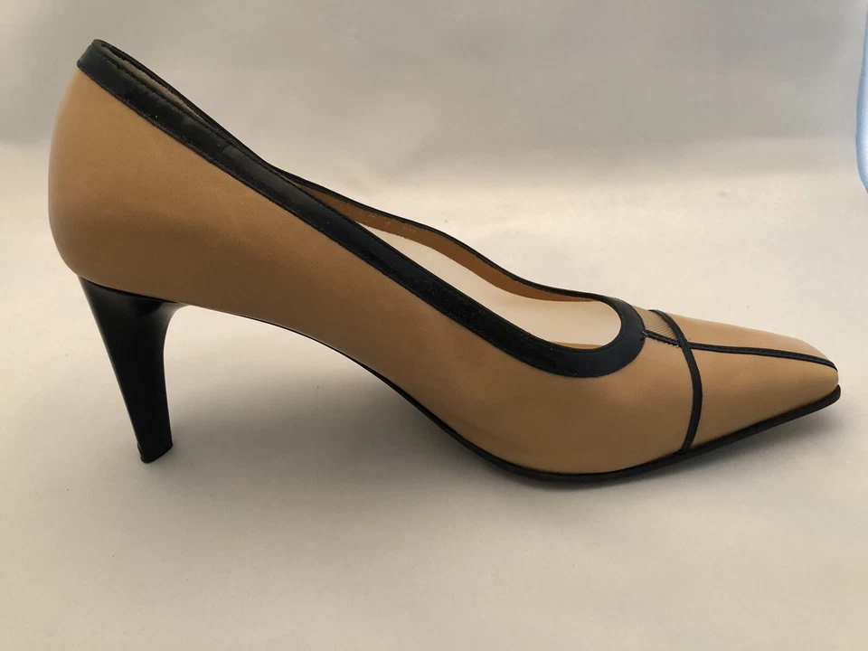 Mujer VALLEVERDE Zapatos Italia Tacón Zapatos Cuero Malla Superior EUR 38 Talla 7 Foto 3 de 4