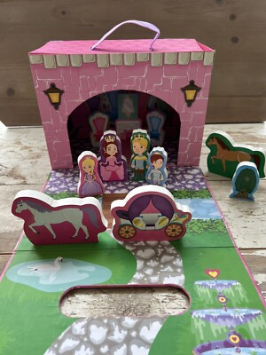 KidKraft Travel Play box  Fairytale Castle Princess Playset 12 Piece Storage G11