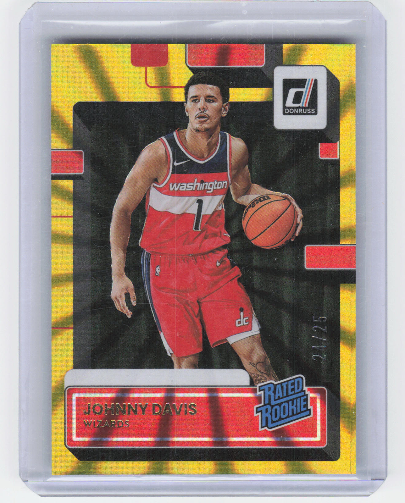 2022-23 Donruss #210 Johnny Davis Holo Laser Yellow #/25