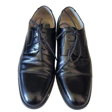 GIORGIO VENTURI Black Men's Leather Cap Toe Oxford Shoes SZ 9 M Dress Payless