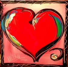 HOT HEART RED   IMPRESSIONIST LARGE ORIGINAL OIL  PAINTING  HU8ef0GT