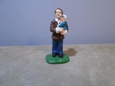 FOLK ART CHRISTMAS VILLAGE DAD CARRYING BABY 2.5” FIGURE (SF356)