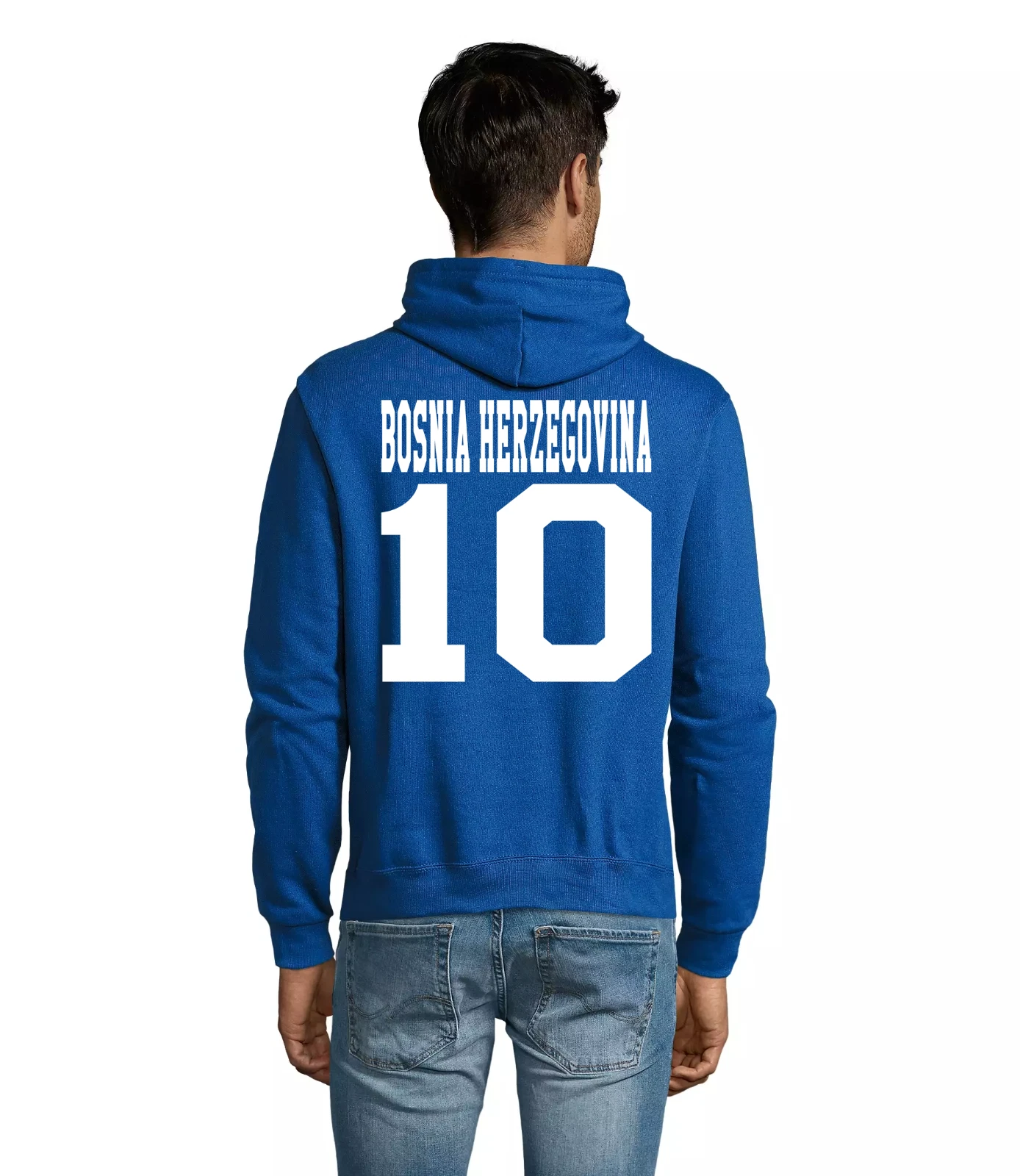 SACAI Felpa con cappuccio uomo Bosnia Erzegovina calcio supporto tua squadra patriottica comoda